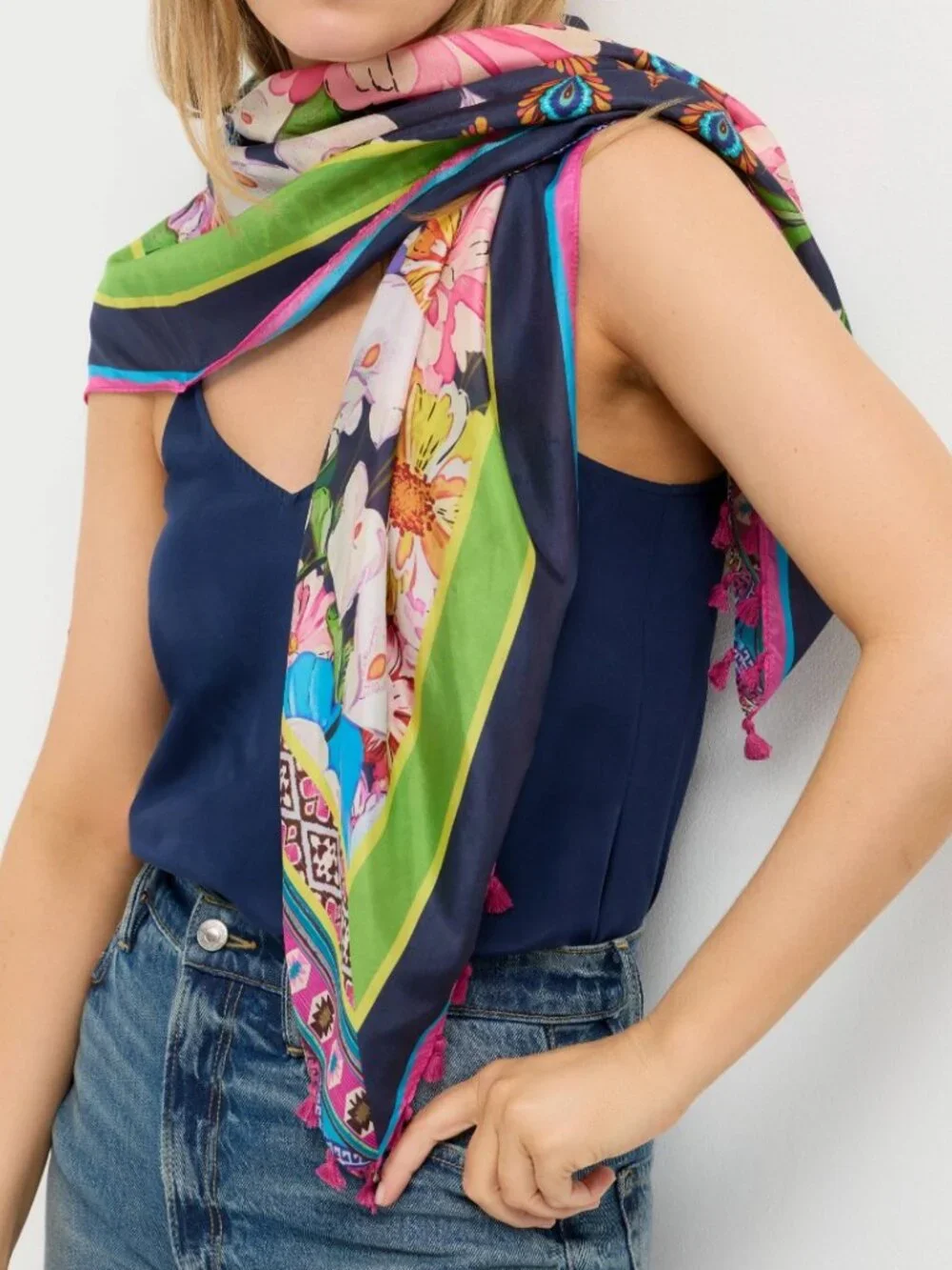 Johnny Was 100% Silk Scarf